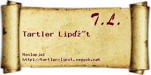 Tartler Lipót névjegykártya