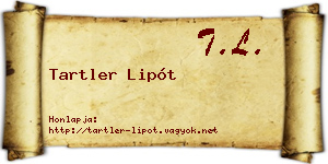 Tartler Lipót névjegykártya
